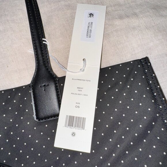 NWT Tory Burch Black and White Polka Dot Ella Tote - Picture 3 of 6